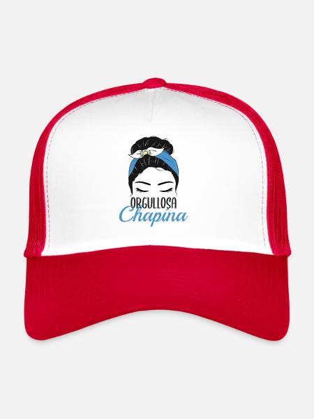 Guatemala drapeau guatémaltèque ADN I cadeau - Casquette trucker  - blanc/rouge - Devant