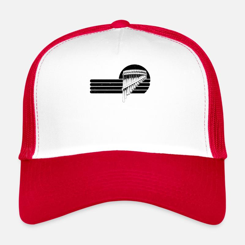 Panflöte Panflötenspieler Panflötist - Trucker Cap - Weiß/Rot