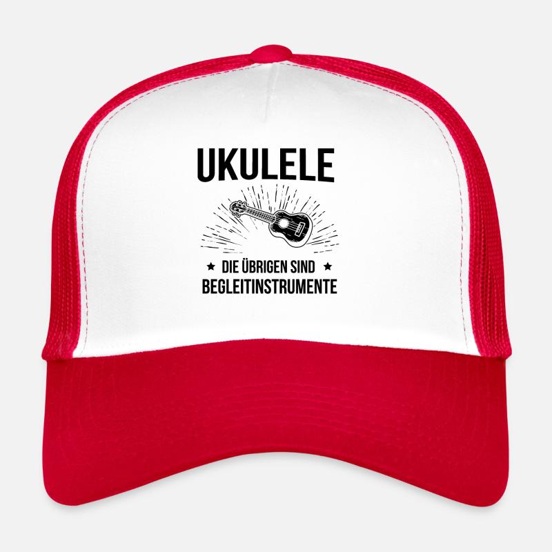 Ukulele Ukulele-Spieler Ukulelist - Trucker Cap - Weiß/Rot
