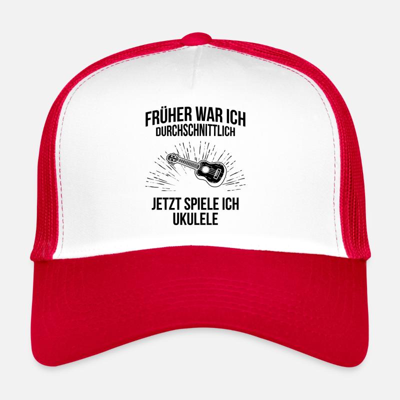 Ukulele Ukulele-Spieler Ukulelist - Trucker Cap - Weiß/Rot