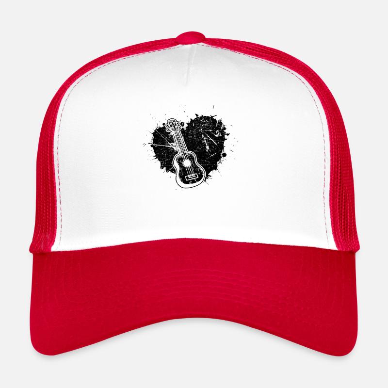 Ukulele Ukulele-Spieler Ukulelist - Trucker Cap - Weiß/Rot