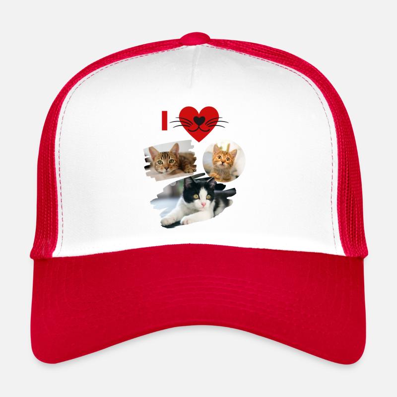 J'aime les chats, I Love Cat's, J'aime les chatons Casquette trucker 
