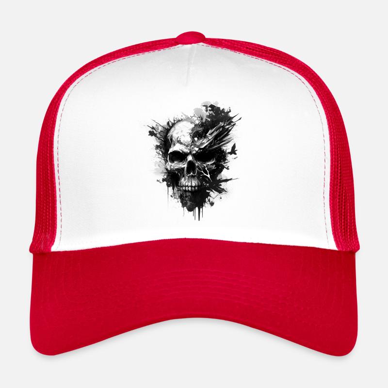 Schwarzer Schädel Trucker Cap