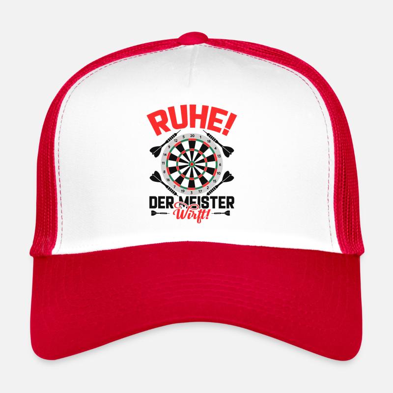 Dart Darten Darts - Trucker Cap - Weiß/Rot