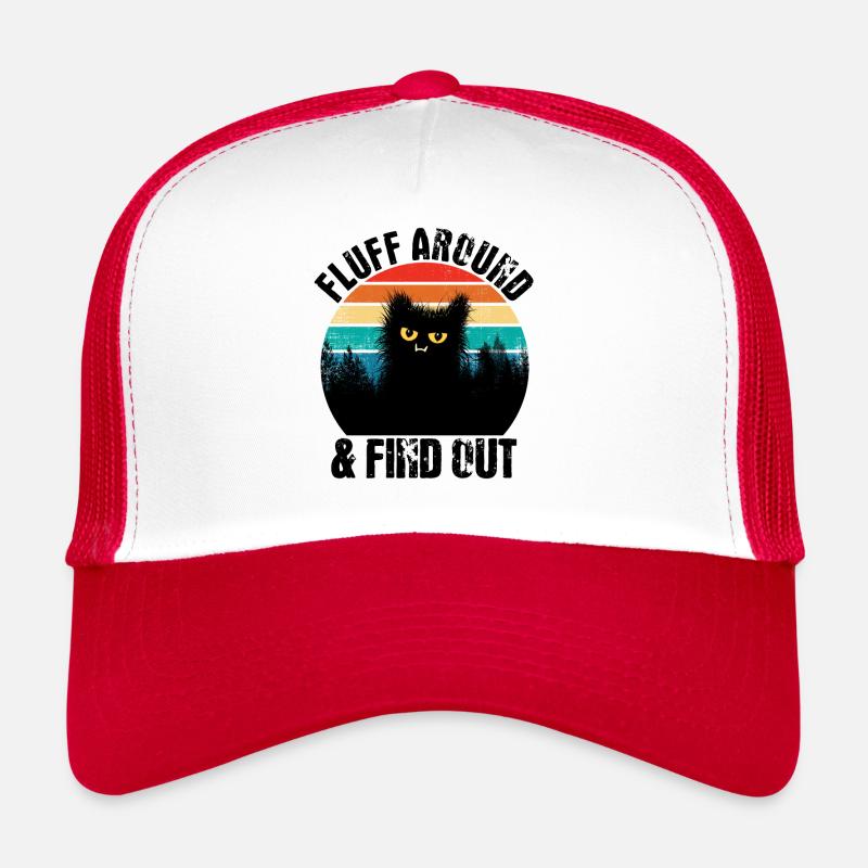 Fluff Around et découvrez Cat Retro Gift Casquette trucker 