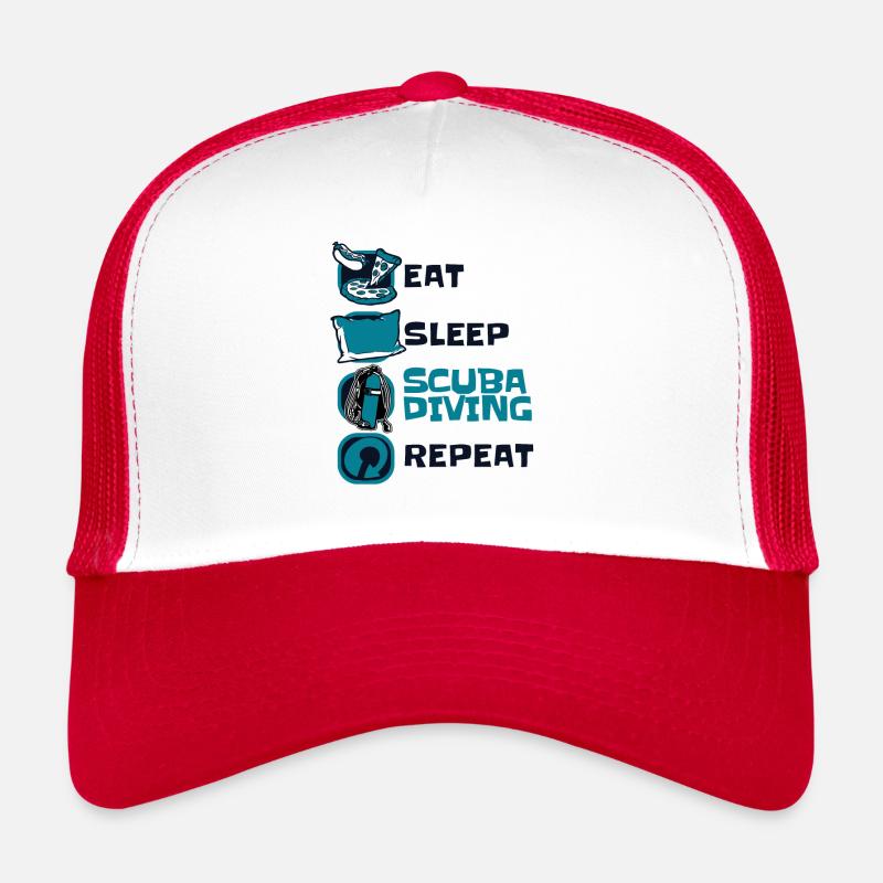 Eat Sleep Diving Repeat Diver Mask Trucker Cap