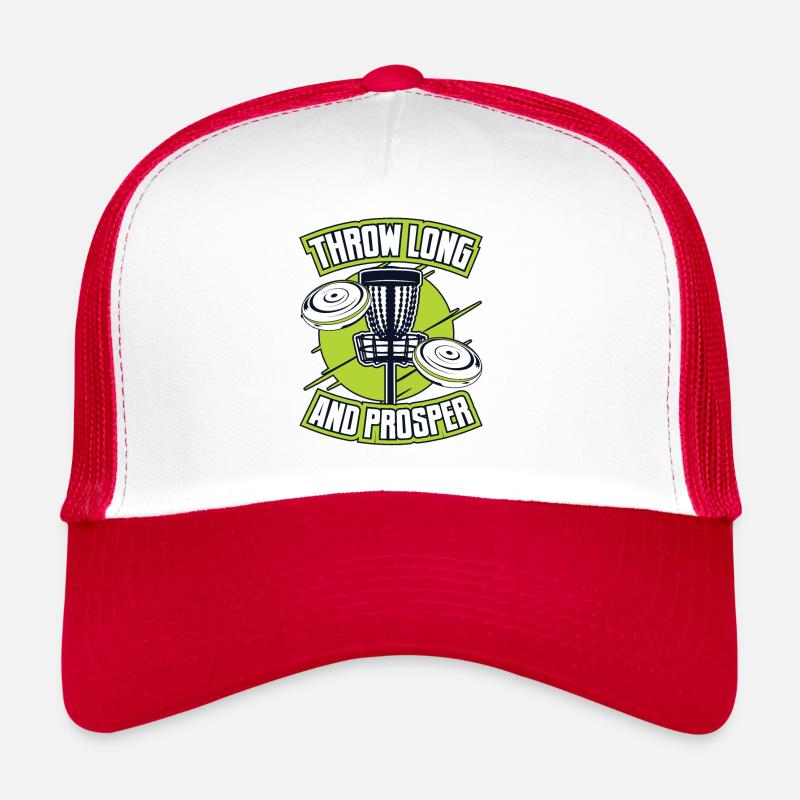 Throw Long And Prosper Basket Disc Disc Golfer Trucker Cap