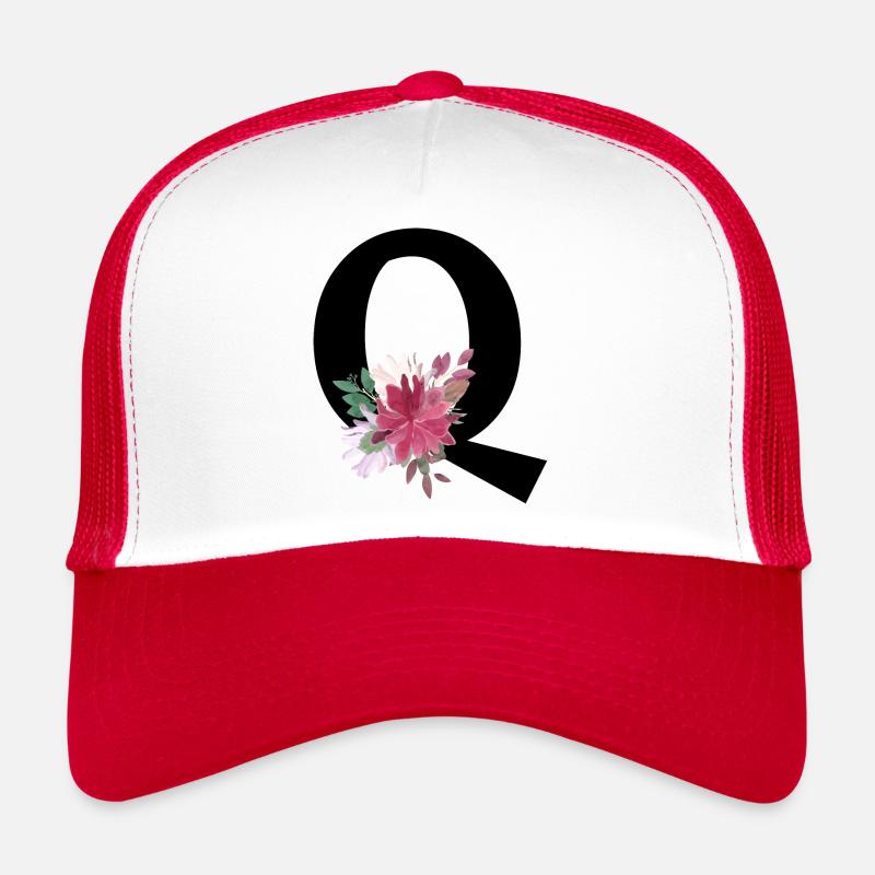 Lettre q floral Casquette trucker 