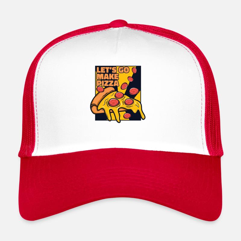 Let's Go Make Pizza Pizzablech Pizzaofen Pizza Trucker Cap