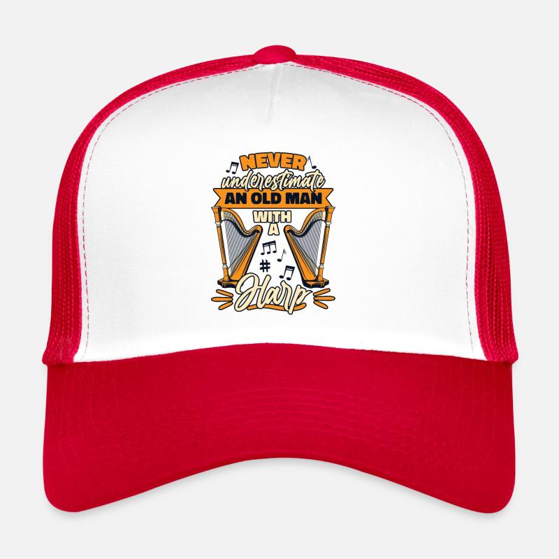 Never Underestimate An Old Man With Harp Harfe Trucker Cap