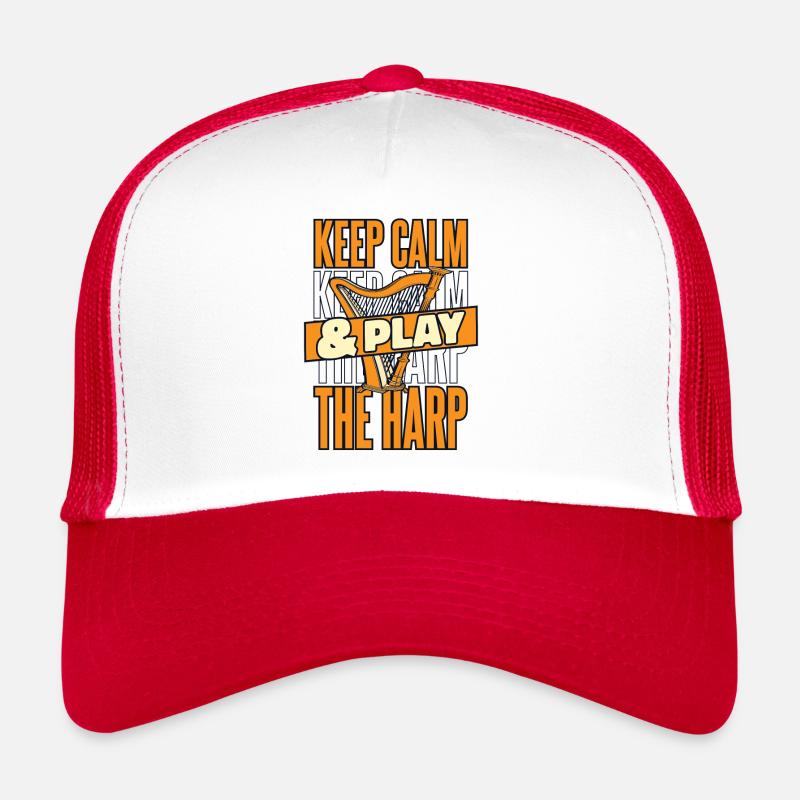 Restez calme et jouez de la harpe Harpe Harpe musicale Casquette trucker 