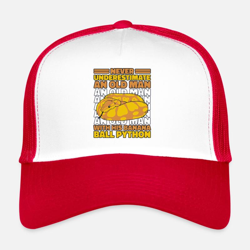 Never Underestimate Old Man Python Banana Ball Trucker Cap