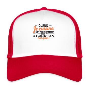 Ch'ti Cuisinier, Cuisine Nord Pas De Calais Humour - Casquette trucker  - blanc/rouge - Devant