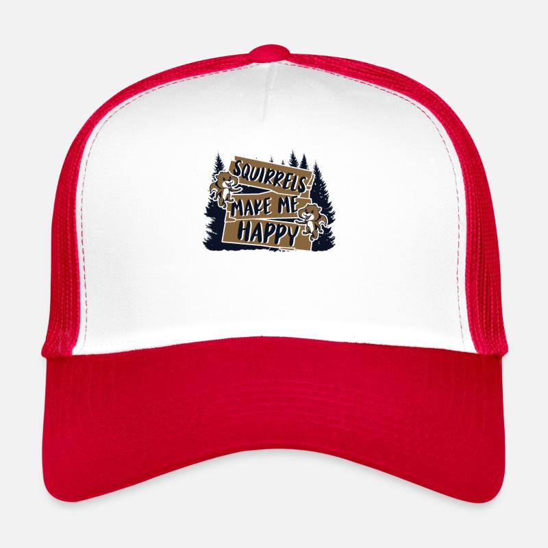 Squirrels Make Me Happy Grey Squirrel Trucker Cap