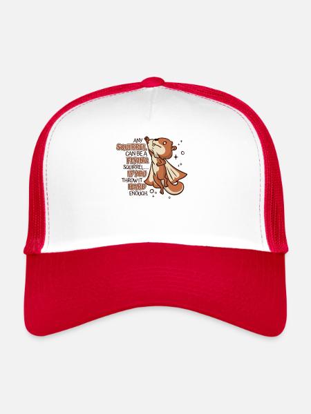 Any Squirrel Can Be A Flying Squirrel Squirrel - Trucker Cap - white/red - Front