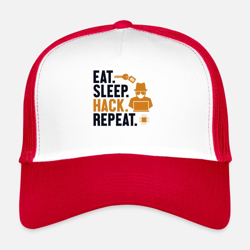 Eat Sleep Hack Repeat Social Engineering Phishing Trucker Cap