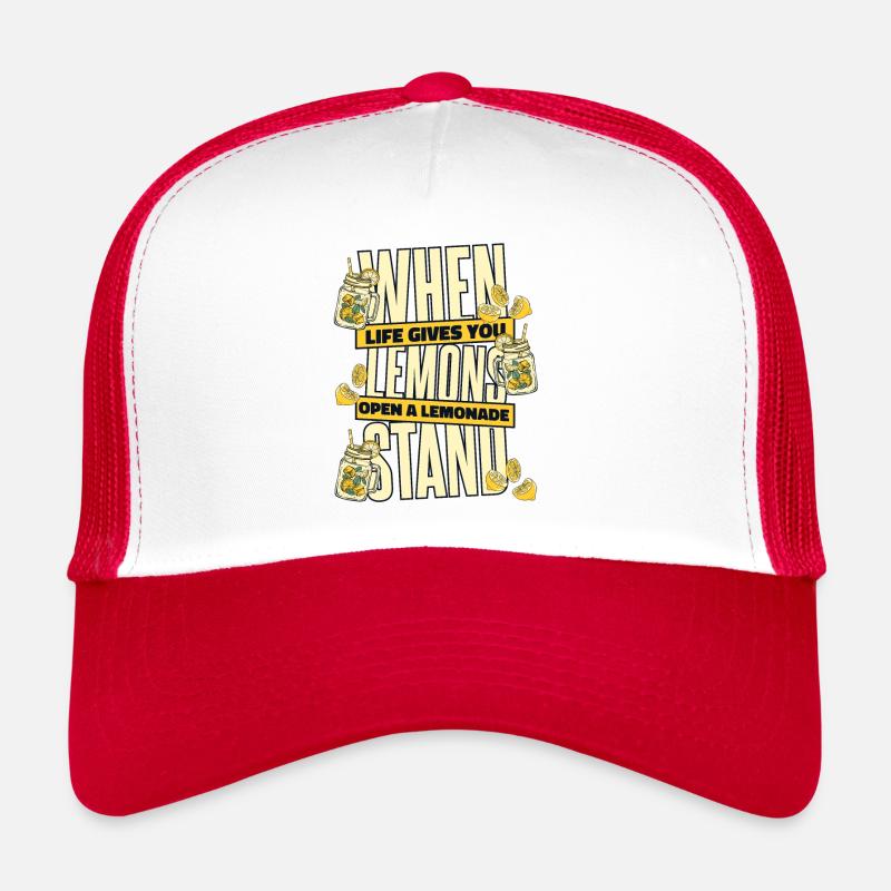 When Life Gives You Lemons Open Lemonade Stand - Trucker Cap - Weiß/Rot
