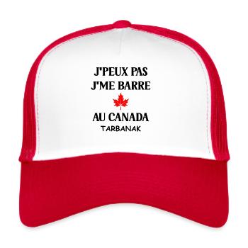 J'peux pas j'me barre au canada - Casquette trucker  - blanc/rouge - Devant