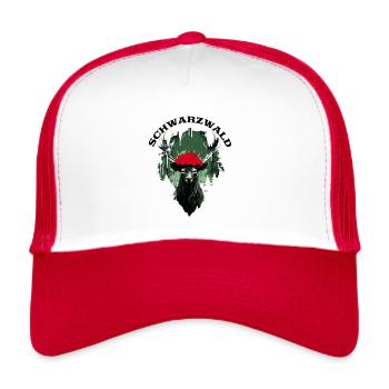 Schönheit des Schwarzwalds mit Heimatdesign - Trucker Cap - Weiß/Rot - Vorne