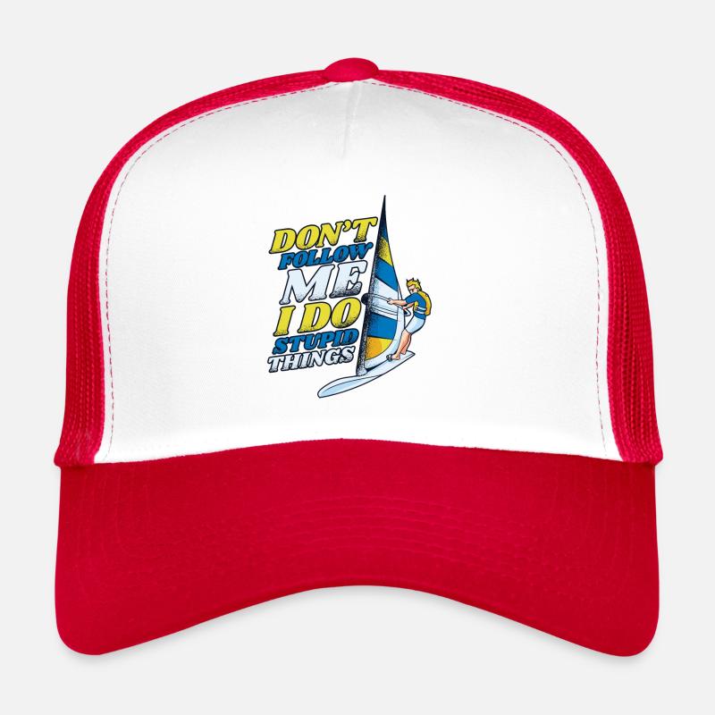 Don't Follow Me I Do Stupid Things Surfer Trucker Cap