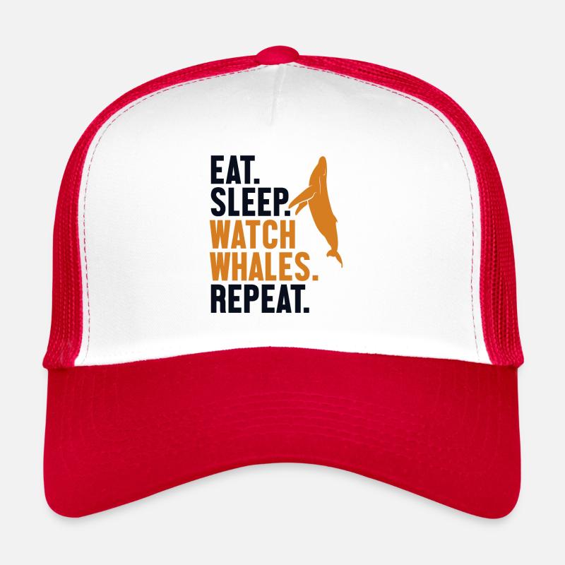 Eat Sleep Watch Baleines Repeat Cetacea Watcher Casquette trucker 
