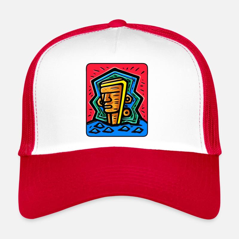 Abstract Colorful Tiki Trucker Cap