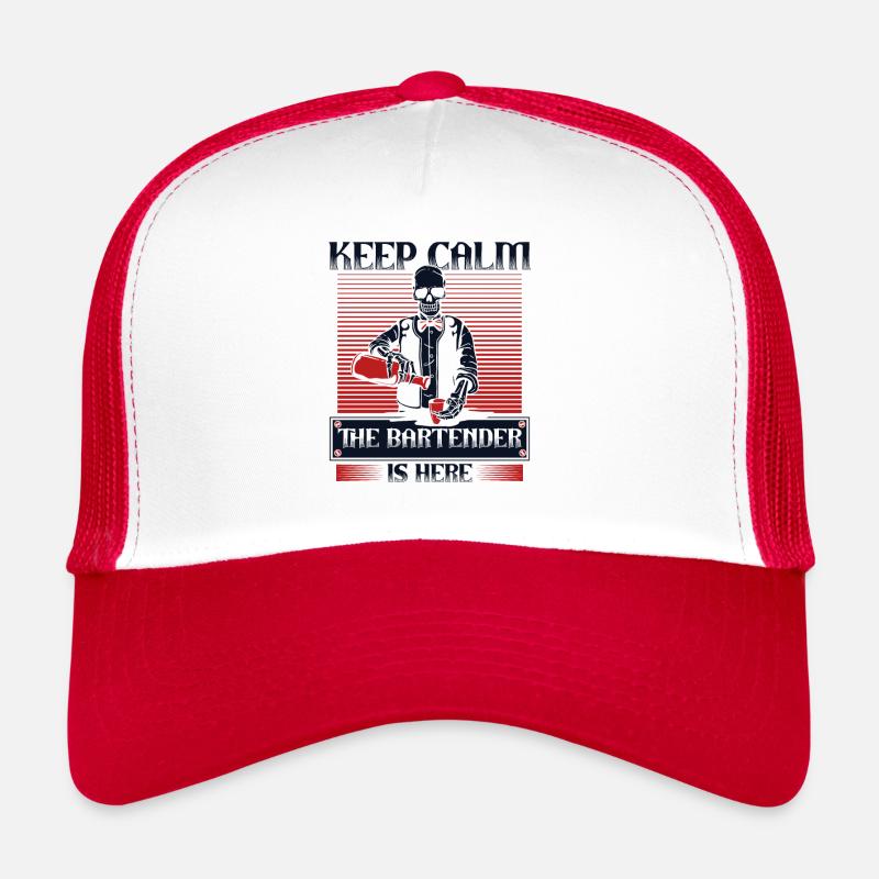 Keep Calm The Bartender Is Here Mixologist Trucker Cap