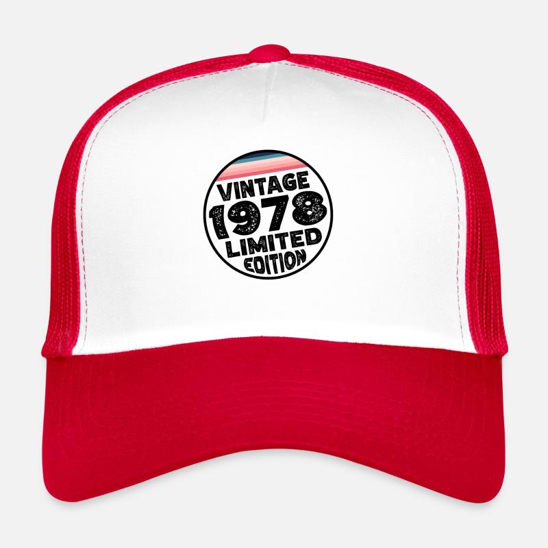 Limited Edition since 1978 Geburtstag Geschenk - Trucker Cap - Weiß/Rot