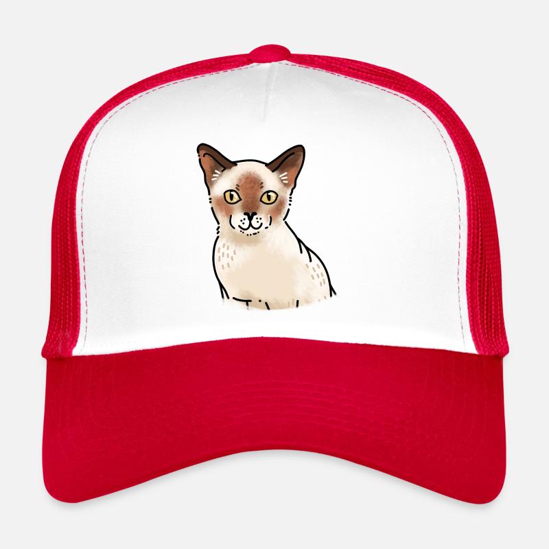 Lächelndes Burmakatzengesicht heilen Trucker Cap