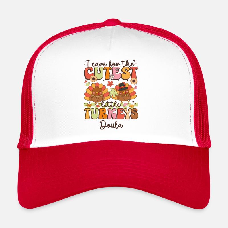 Doula Je m’occupe des dindes les plus mignonnes Thanksgiving Casquette trucker 