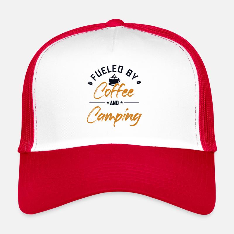 Alimenté par le café et les tentes de camping Glamping Casquette trucker 