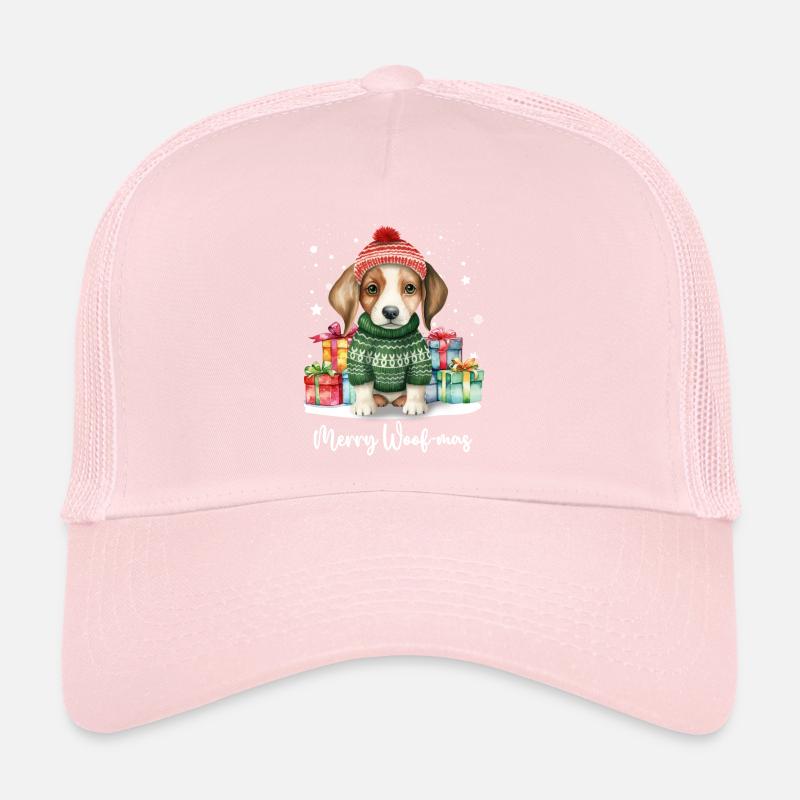 Beagle chien joyeux Woofmas Noël Casquette trucker 