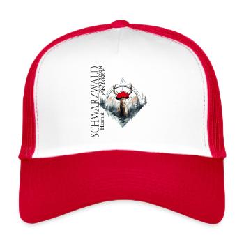 At home in the Black Forest, real love of home - Trucker Cap - white/red - Front