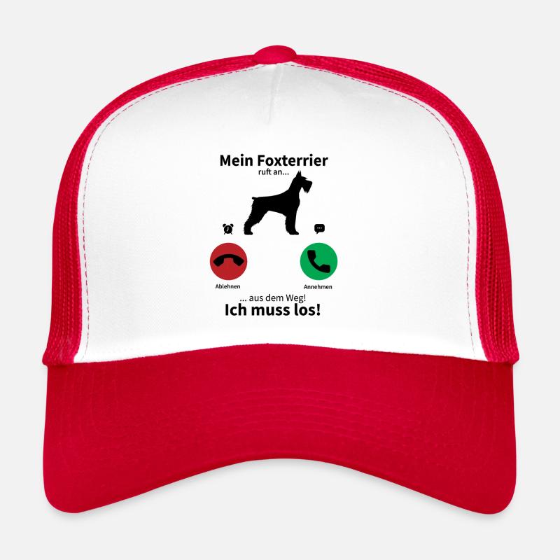Mein Foxterrier ruft an - Trucker Cap - Weiß/Rot