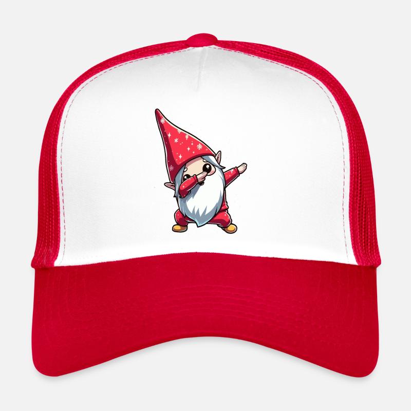 Dabbing Wichtel Kawaii Santa - Trucker Cap - Weiß/Rot
