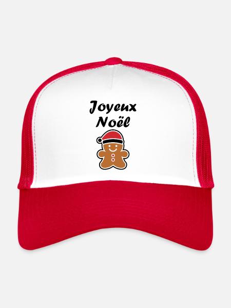Joyeux noel pain d'épice - Casquette trucker  - blanc/rouge - Devant