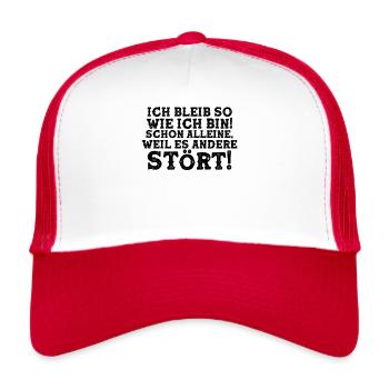 Selbstbewusster Humor - Trucker Cap - Weiß/Rot - Vorne