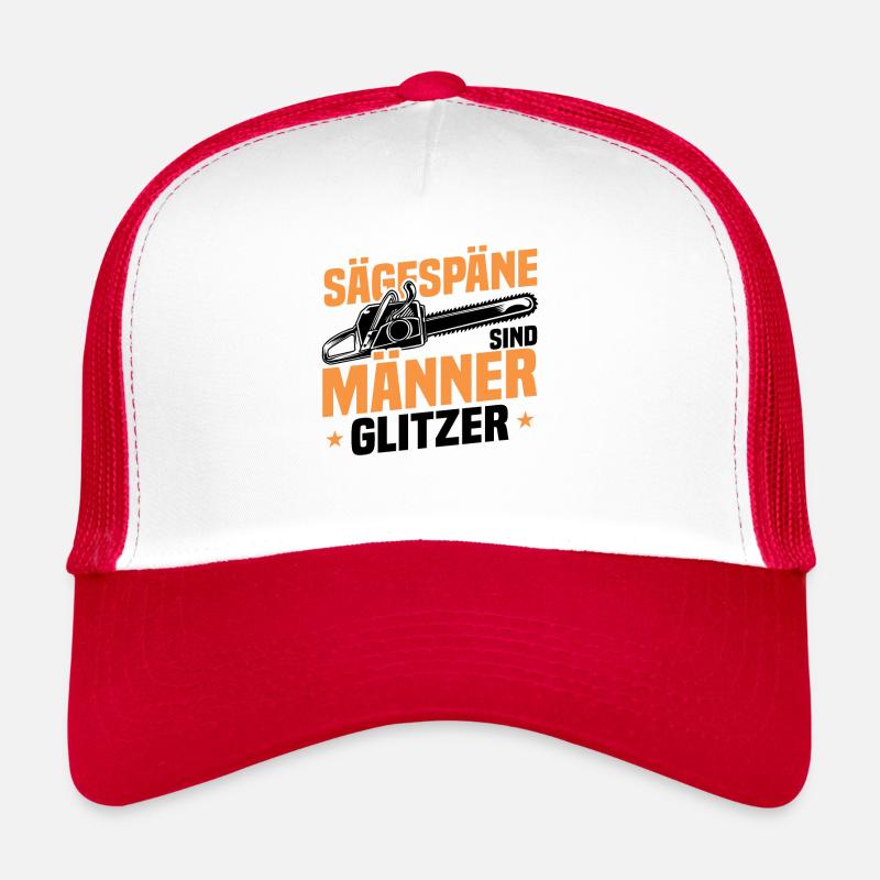 Sägespäne sind Männer Glitzer - Trucker Cap - Weiß/Rot