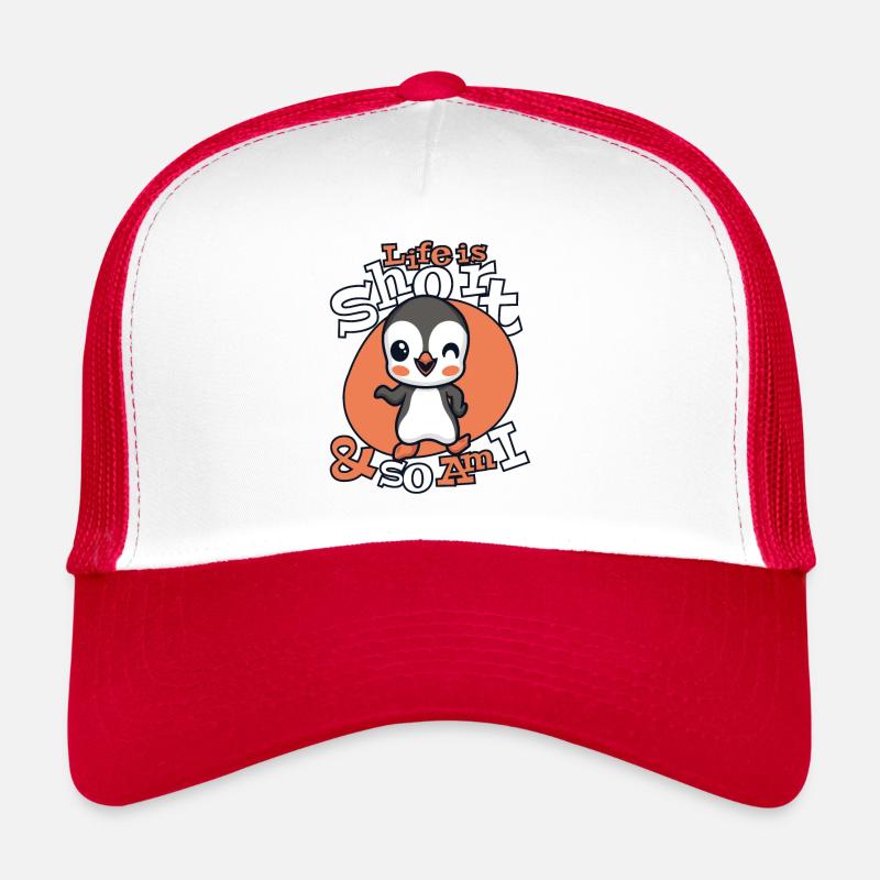 life is short and so am i seabird king penguin Trucker Cap