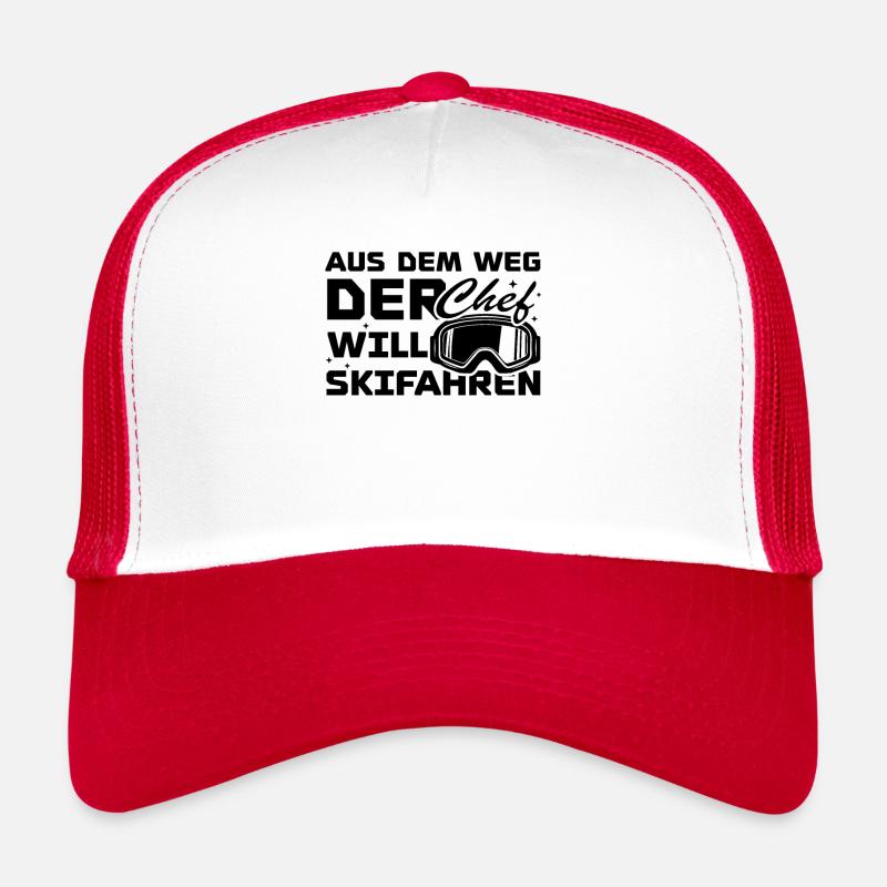 Aus dem weg der chef will skifahren - Trucker Cap - Weiß/Rot
