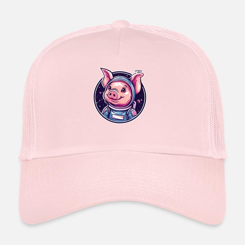 A Funny Space Pig Astronaut Trucker Cap