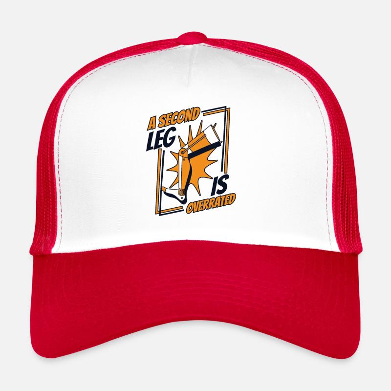 Une deuxième jambe est surfaite jambe prothétique Casquette trucker 