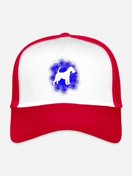 Fox terrier à poil dur pour les amoureux des chiens - Casquette trucker  - blanc/rouge - Devant