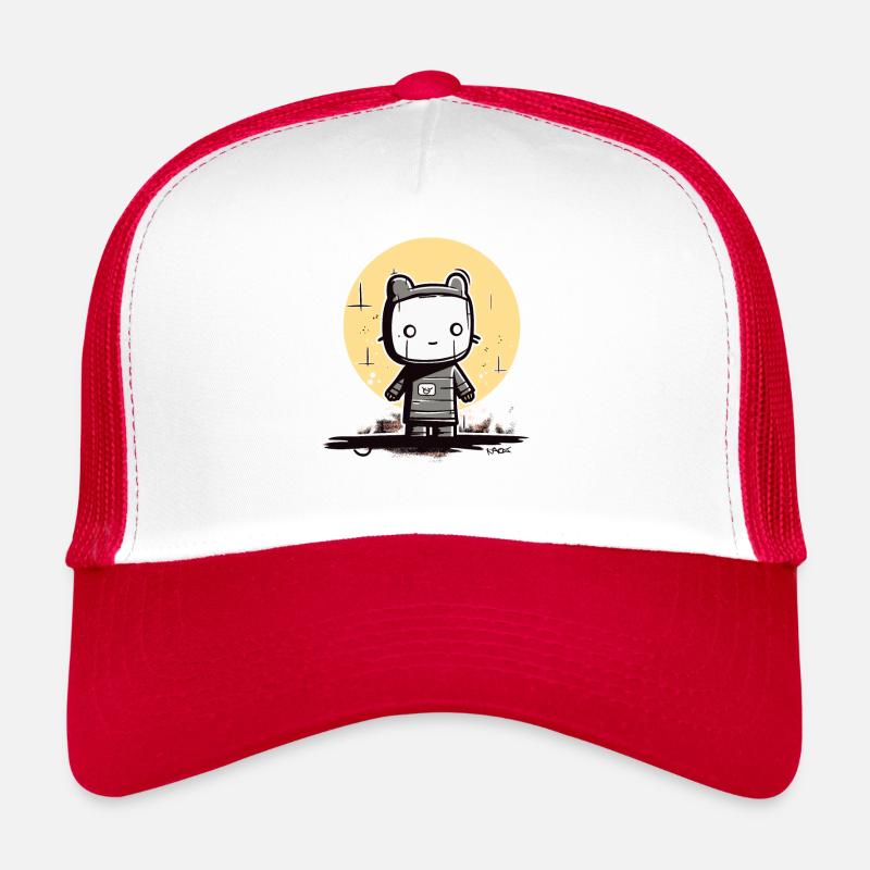 Le chat de lune de dessin animé abstrait Casquette trucker 