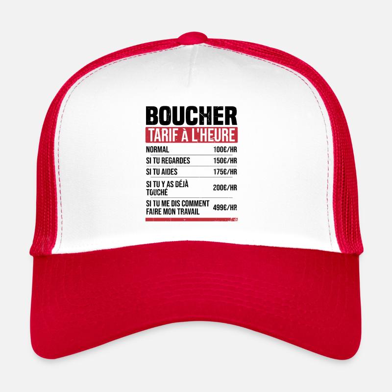 Boucher tarif à l'heure idée cadeau humour Casquette trucker 
