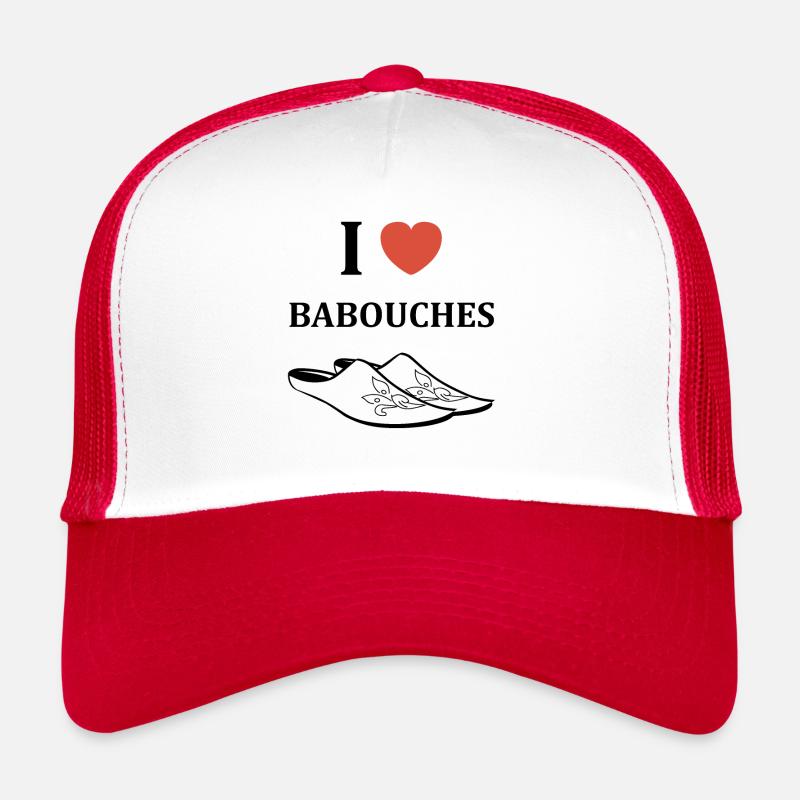 Hausschuhe Humor - Trucker Cap - Weiß/Rot