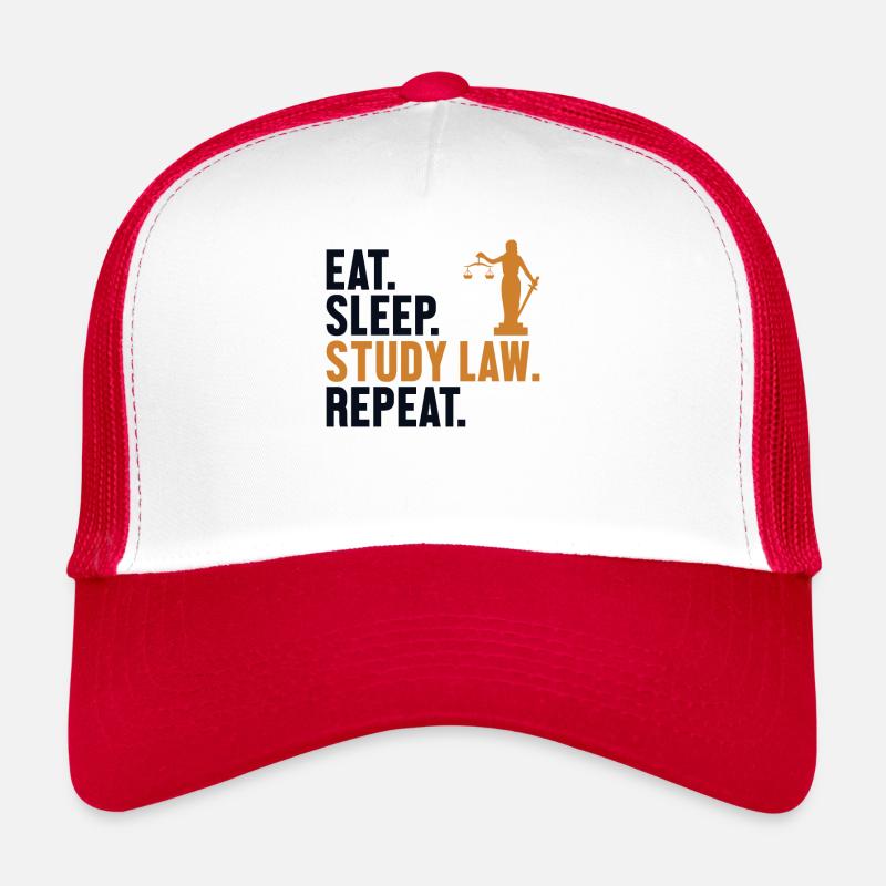 Manger, dormir, étudier, droit, répéter, faculté de droit, université Casquette trucker 