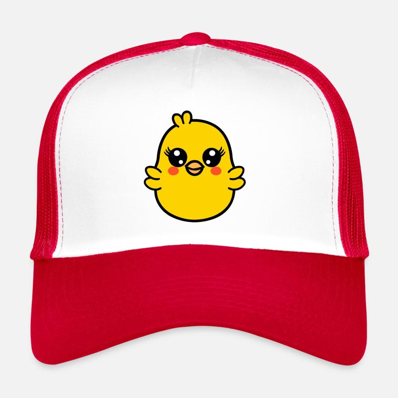 poussin - Casquette trucker  - blanc/rouge