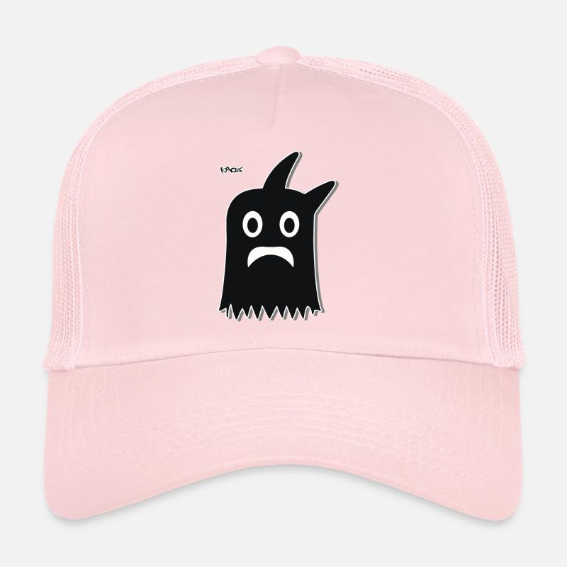 Schwarzer lustiger Cartoon Geist Trucker Cap