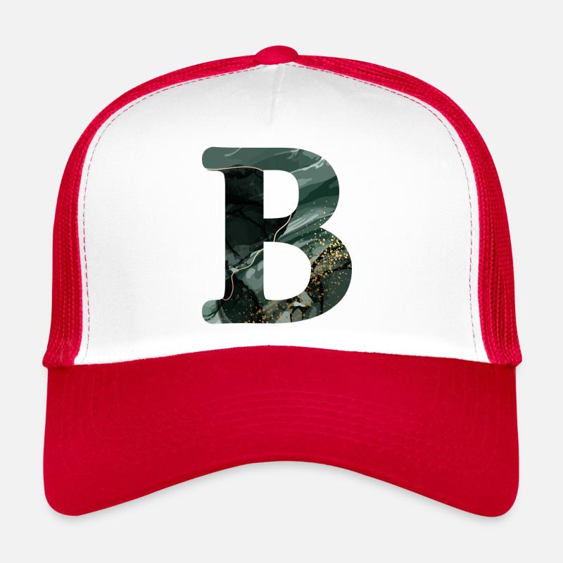 Green marbled letter b Trucker Cap